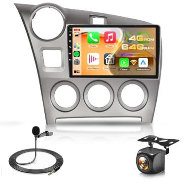 Imagem de [4G + 64G] Estéreo Android para Toyota Matrix 2009-2014 atualização de rádio, unidade de cabeça de tela sensível ao toque IPS de 9 polegadas, estéreo para carro Driauto com carplay sem fio, Android