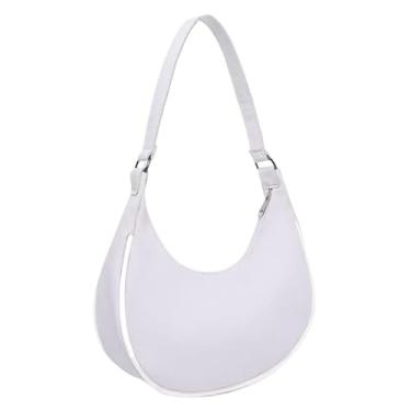 Imagem de Bolsa Feminina Modelo Meia Lua de Alça de Ombro ideal para o dia a dia prática elegante(Branco)