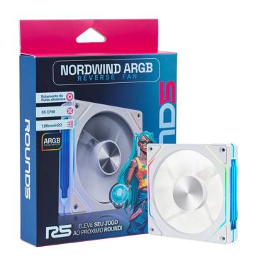 Imagem de Fan Round5 Nordwind Reverse 120mm PWM ARGB Branco