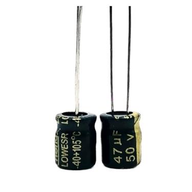 Imagem de 200 pçs/lote Q02 alta frequência baixa impedância 50v 47UF Capacitor eletrolítico de alumínio tamanho 6 * 7 47UF 20%