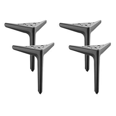 Imagem de ZJYWMM Conjunto de 4 pés modernos de móveis triangulares de metal, projetos de bricolage para suporte de TV, sofá, armário, etc. com parafuso de montagem de protetores de chão, 5 cores, 4 tamanhos