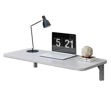 Imagem de FENOKD Mesa de cozinha dobrável montada na parede para computador | Mesa suspensa com suporte para economia de espaço, mesa flutuante para laptop com montagem lateral (C40 x L 30 cm/C 16 x L12 pol.)