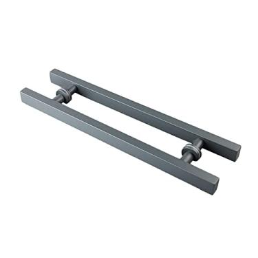 Imagem de Maçaneta de porta de entrada para porta da frente de loja de escritório, garra de porta retangular resistente com acessórios, porta deslizante Konb, 23/31/39/47/59 polegadas (Cor: Cinza escuro