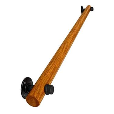 Imagem de Corrimão de escada - Kit completo Corrimão de escada de pinheiro, trilhos de segurança de madeira maciça, corrimãos antiderrapantes internos, adequado para villas, bares, escadas (tamanho: 3 m)