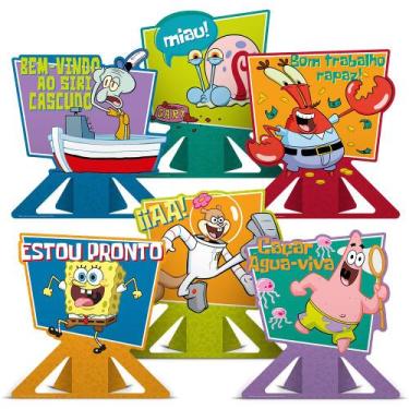 Imagem de 6 Decoração de Mesa Display Festa Bob Esponja Regina Festas - Inspire 
