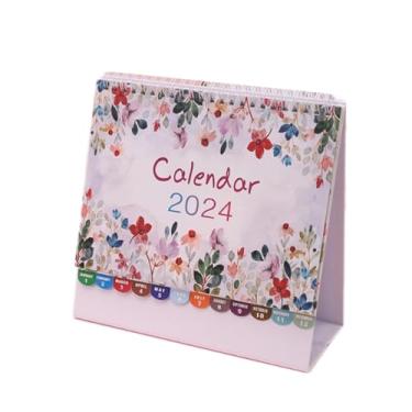 Imagem de ZABEES Calendário de mesa 2024, gerenciamento de tempo, floral, inglês, diário, semanal, agenda, agenda, agenda, agenda, papelaria