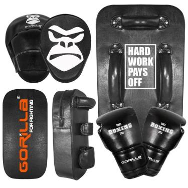 Imagem de Luva boxe 12 oz + manopla de foco + Aparador Par + Escudo de Chute-Unissex