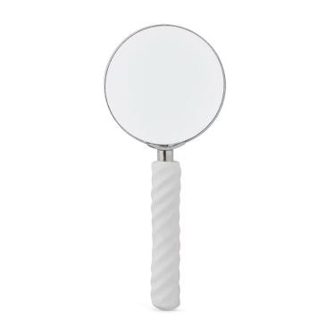 Imagem de Lupa de Aumento Decorativa com Cabo em Poliresina Branco 22cm 21052 Mart