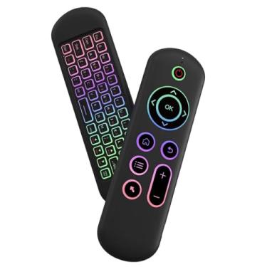 Imagem de LUVI Air Mouse Universal Controle Remoto Mouse Sem Fio Mini Teclado Sensor de Movimento Retroiluminado Recarregável 2.4G e BT5.2 Compatível com Android TV Box/PC/Smart TV/Projetor/All-in-one PC/Mac