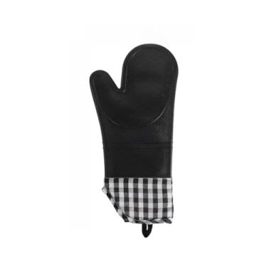 Imagem de Luva Térmica de Silicone Xadrez – Preta, Antideslizante e Resistente ao Calor