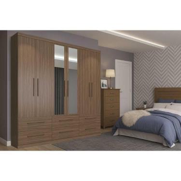 Imagem de Guarda Roupa Casal 6 Portas (2 C/ Espelho) E 6 Gavetas Ph 1691 Nogueira - Herval