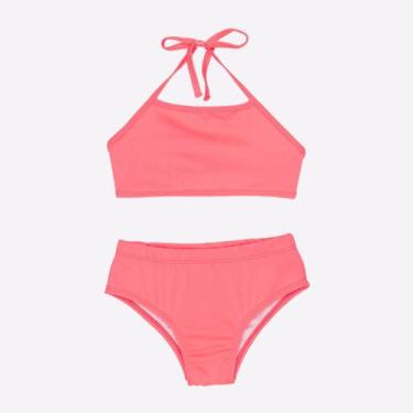Imagem de Biquíni Liso Menina Infantil Proteção Solar Uv Praia Verão - Fofotinho