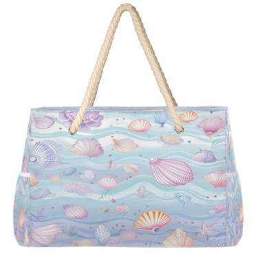 Imagem de hongjinglin Bolsa de praia grande, leve, dobrável, floral, paisley, amarela, bolsa de ombro, Cor 17, Large
