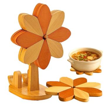 Imagem de Conjunto De Suportes Para Panelas,Antiderrapante Resistente ao Calor com Suporte para Telemóvel | Conjunto De Trivets Windmill Para Pratos Quentes,Para Cozinha Sala De Estar Mesa De Jantar Decoração E