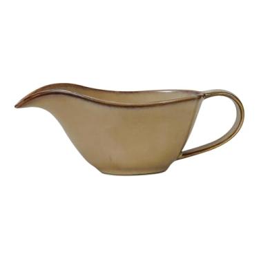 Imagem de Generic Molheira de cerâmica com bico, ideal para molho de salada, perfeita para uso diário na cozinha, sala de jantar, restaurante e Natal, Cáqui