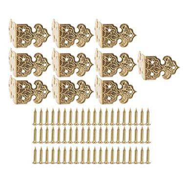 Imagem de Protetor de canto de mesa de bronze, ferramenta de conservação de canto para joias, presente, caixas de madeira, armários, cor bronze de alta resistência, 10 peças 25mm (Cor de latão)