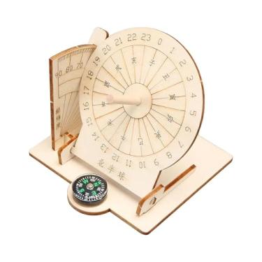 Imagem de MERIGLARE Kit para montar modelo de relógio de sol de madeira - Projetos de ensino faça você mesmo - Brinquedo educativo para crianças, meninos e meninas.