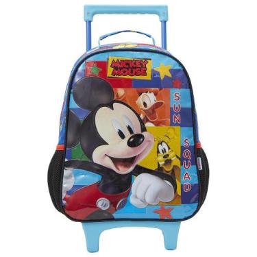 Imagem de Mochila com Rodas 35cm Escolar 14 Mickey Azul Claro Xeryus 13261