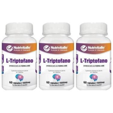 Imagem de Kit 3 Un - L Triptofano 1000Mg 60 Capsulas Nutrivitalle