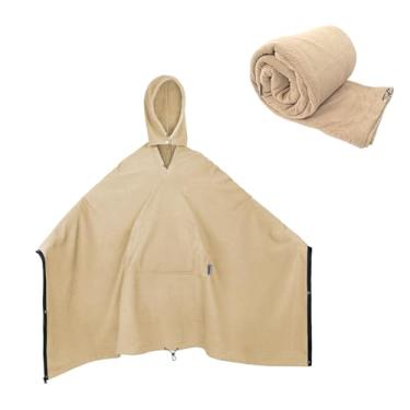 Imagem de Cobertor de acampamento ao ar livre, cobertores de bolso vestíveis para poncho, 189 cm x 150 cm, quente, confortável, durável e portátil, lavável na máquina, para estádio, shows, viagens de carro