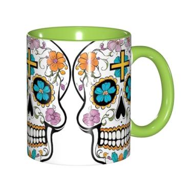 Imagem de Zeraoke Caneca de café criativa com estampa de caveira, personalizada, presente para família, tamanho de 325 ml, unissex
