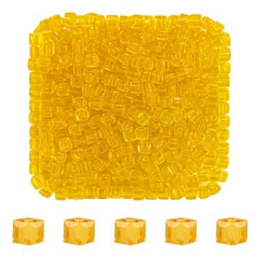 Imagem de Mandala Crafts Contas de cristal de cubo de ouro de 3 mm – 500 contas de vidro facetadas para fabricação de joias, suprimentos de contas, artesanato DIY, pulseiras, colares, brincos e contas