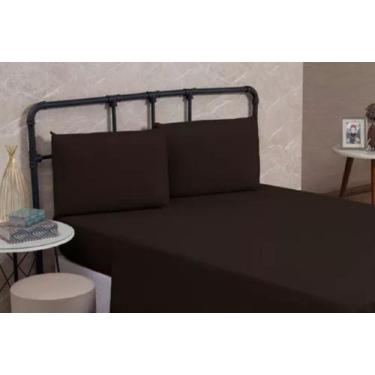 Imagem de Jogo de Lençol Cama Casal Queen 3 Peças Liso TABACO - Veneza Enxovais