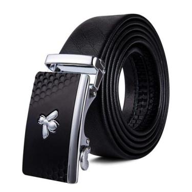 Imagem de Cinturón Ratchet Barry.Wang para Hombre en Cuero Grano Marrón de 3.5 c