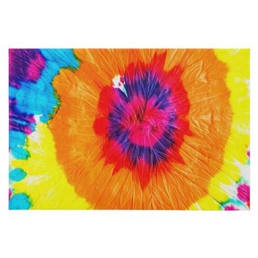 Imagem de CEBUGI Tapete de área 60 x 90 cm macio lavável tapete antiderrapante com suporte de borracha colorido tie-dye tapetes de área para sala de estar, quarto, decoração de casa