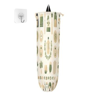 Imagem de Wassud Vários objetos (2) 1 pacote de suporte de saco de plástico, suporte de parede para sacola de mercearia, armazenamento de cozinha para decoração de despensa de cozinha em casa