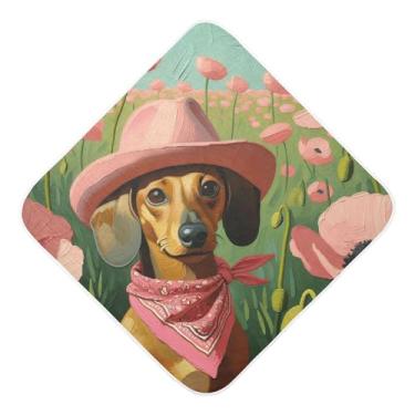 Imagem de Burbuja Toalha de banho de bebê com pintura a óleo para cães - Toalha com capuz de musselina macia e absorvente para recém-nascidos, 89 x 89 cm