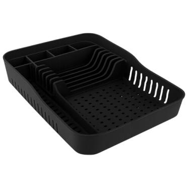 Imagem de Escorredor de Louça Luxo Compacto Micromax com Porta Talheres (Preto)