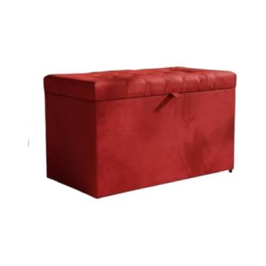 Imagem de Banqueta Decorativa Com EspaçO De Armazenamento - FáCil Acesso(VERMELHO,Pés em PVC)