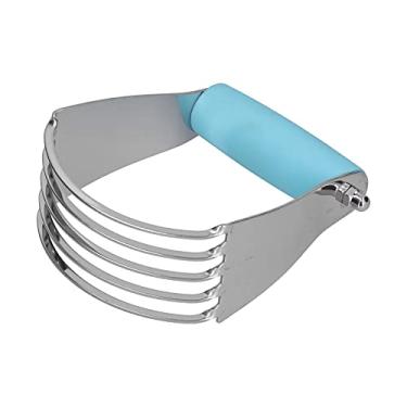 Imagem de Aqur2020 Cortador de Massa para Liquidificador de Massa, 5 Lâminas de Aço Inoxidável Com Cabo de Faia para Misturar Manteiga Em Farinha, Ferramenta de Cozimento para Massa de Pizza e Bolo (BLUE)