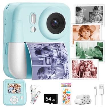 Imagem de Câmera infantil com impressão instantânea de fotos coloridas, câmera de impressão instantânea de lente dupla para crianças, câmera digital de viagem portátil para crianças, 6, 7, 8 anos, meninos