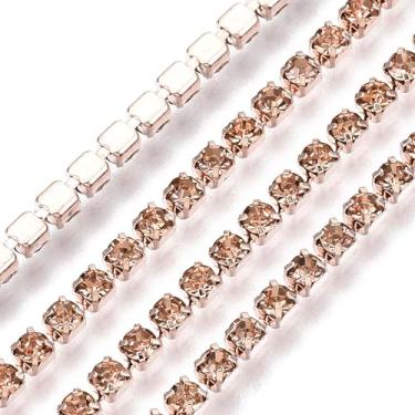 Imagem de KISSITTY Corrente de strass de 3 mm, 10 metros cor puff SS12 com acabamento de cristal, correntes para copos, enfeites para costura, joias, festas de casamento, decoração de roupas, ornamentos