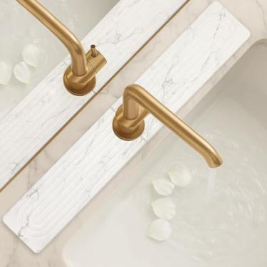 Imagem de Tapete de torneira de pedra grande para pia de cozinha, absorção de água, bandeja de pedra de secagem rápida, pia de mármore, protetor durável para balcão de banheiro, acessórios de balcão de cozinha