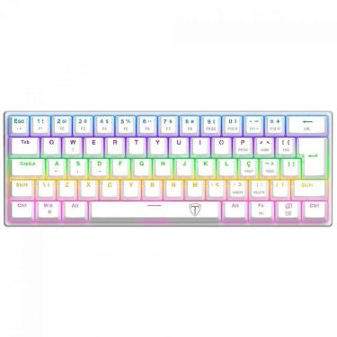 Imagem de Teclado Mecânico Gamer T-Dagger Arena, Rainbow, Switch Brown, 60%, ABNT2, Branco - Branco - Unissex-Unissex