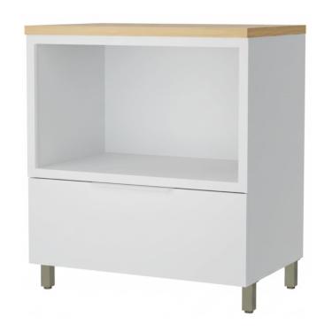 Imagem de Armário Balcão De Cozinha 1 Gaveta 1 Nicho Para Forno 100% Mdf Mariah Madeirado / Branco