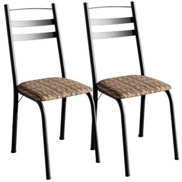 Imagem de Kit 2 Cadeiras Tubular America 061 Preto ARTEF - Artefamol, Rattan