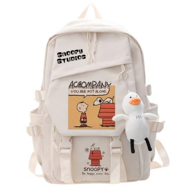 Imagem de Mochila escolar Snoopys Cartoon Kids Nylon 32x45x13cm