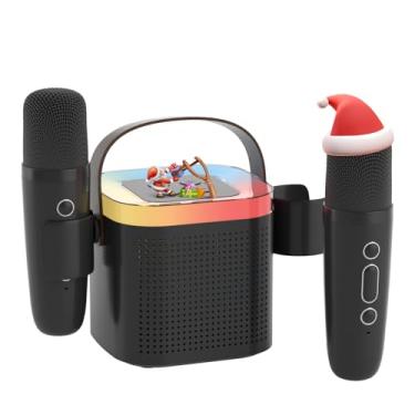 Imagem de Máquina de karaokê infantil, máquina de karaokê com microfone sem fio, alto-falante Bluetooth portátil, sistema de karaokê com luz LED, presente para meninos e meninas de 4 a 12 anos ou mais