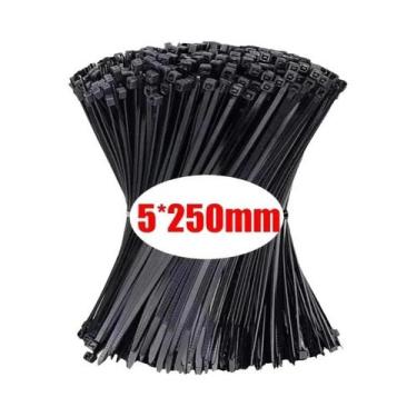 Imagem de Abraçadeiras Pretas Autotravantes 200/100 Peças Alta Resistência À Tra