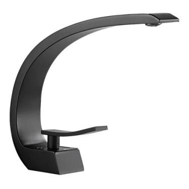 Imagem de Torneira Banheiro Monocomando Cascata Curva Preto Premium - STILLUS HO