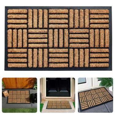 Imagem de Tapete Capacho Fibra De Coco Quadrado Antiderrapante Emborrachado Entr