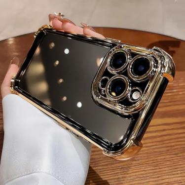 Imagem de HTVJFXCapa de silicone transparente com revestimento de airbag em cores contrastantes para iPhone 11 (para iPhone 11/Preto)