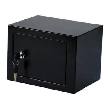 Imagem de KiBcsLic Cofre de com chave para casa, escritório ou hotel, recipiente de metal pequeno e pessoal com chaves para guardar joias e dinheiro. Prático