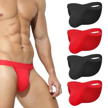 Imagem de KAREN SPACE Cueca masculina respirável da moda íntima, roupa íntima sexy jockstrap para homens pacote com várias, C1 - preto x 2/vermelho x 2 (pacote com 4), XG