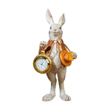 Imagem de BLWOTMOR Estatueta de Cavalheiro em Resina, Escultura de, Ornamento Animal, Relógio de Bolso Decorativo, Artesanato Adequado para Escritório, Qua, Laranja, Tamanho real