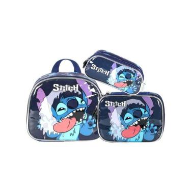 Imagem de Kit Lilo Stitch Lancheira Térmica + Estojo Box E Triplo - Luxcel